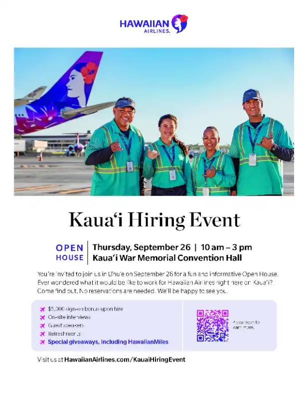 Hawaiian Airlines Kaua‘i Hiring Event Kauai Events Kauai Now